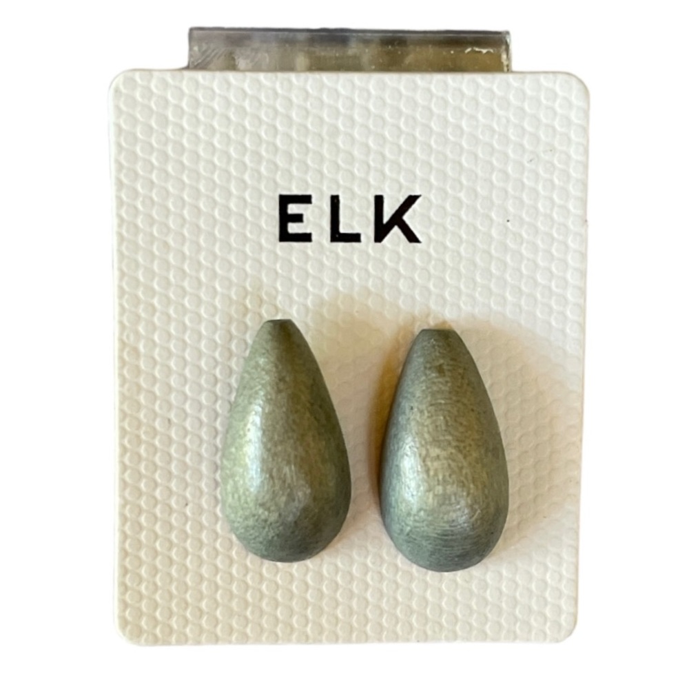 Wood Teardrop Post Earrings